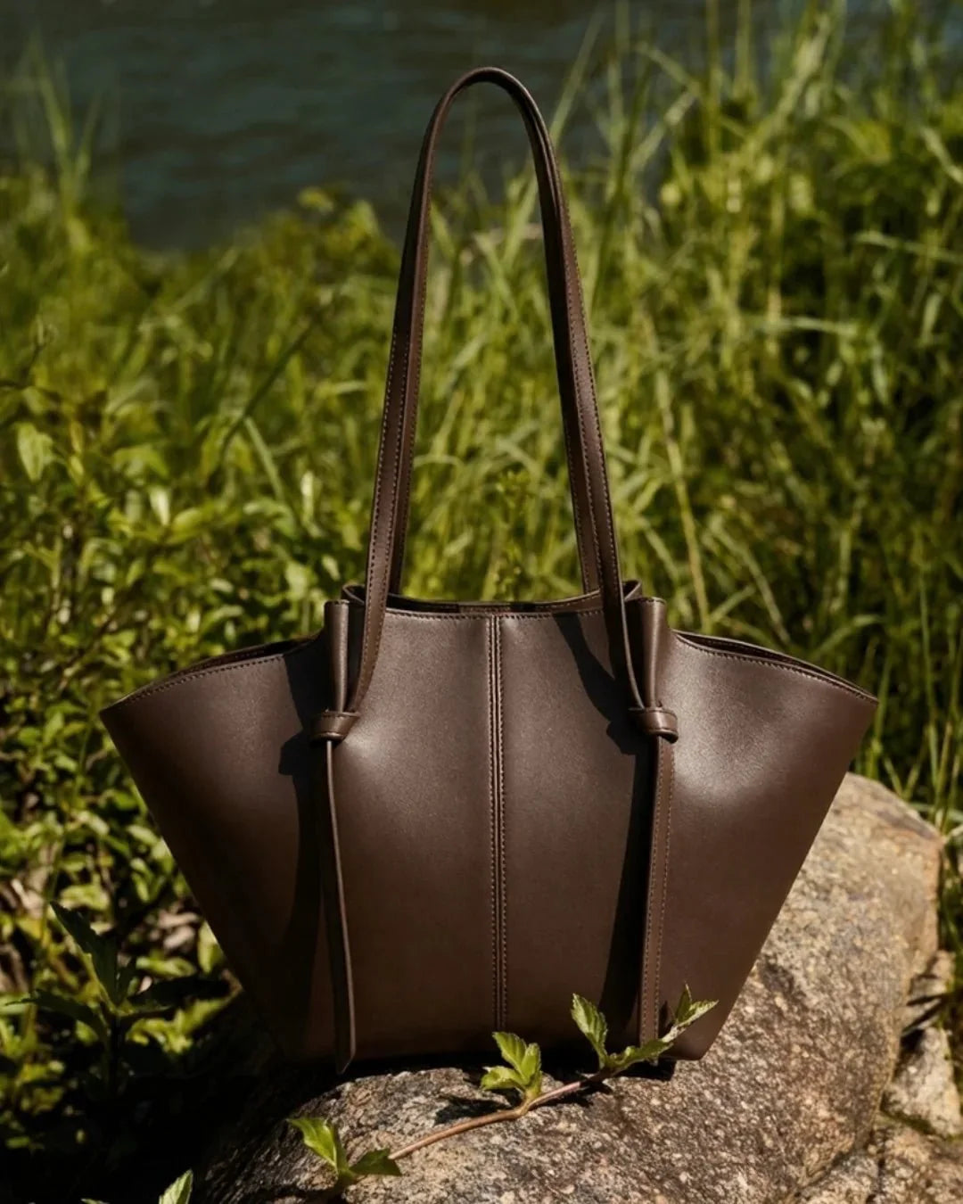 Amara Tote Dark Brown Bag - mylight.pk